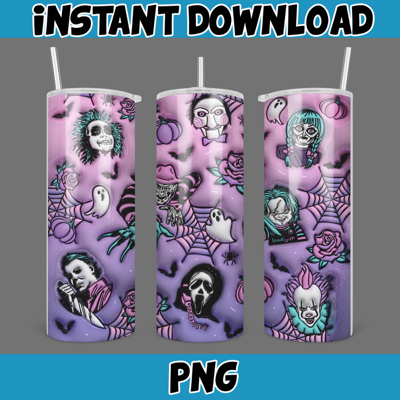 3D Inflated Halloween Season Sublimation Tumbler Design Download PNG, 20 Oz Digital Tumbler Wrap PNG (26).jpg
