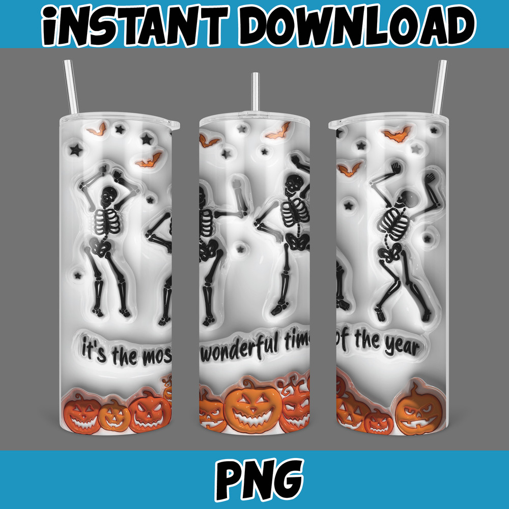 3D Inflated Halloween Season Sublimation Tumbler Design Download PNG, 20 Oz Digital Tumbler Wrap PNG (27).jpg