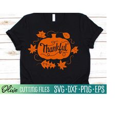 thankful fall svg, fall harvest svg, fall pumpkin leaves svg, thanksgiving christian svg, cameo cricut, cut file, silhou