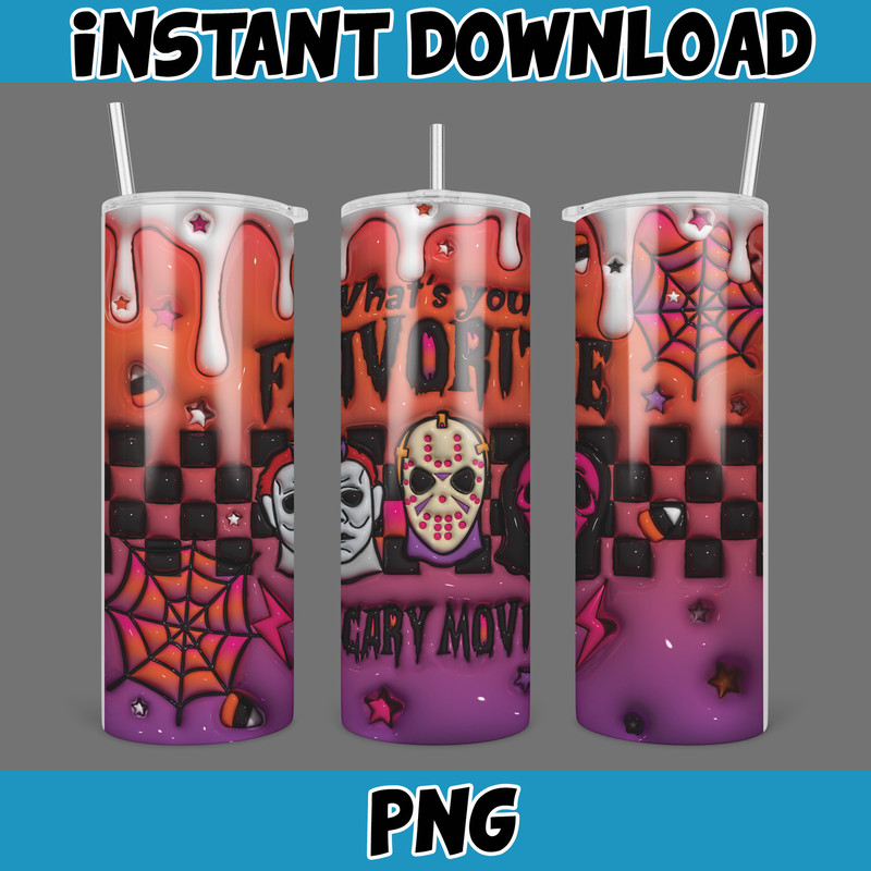 3D Inflated Halloween Season Sublimation Tumbler Design Download PNG, 20 Oz Digital Tumbler Wrap PNG (29).jpg