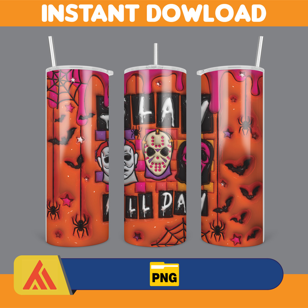 3D Inflated Halloween Season Sublimation Tumbler Design Download PNG, 20 Oz Digital Tumbler Wrap PNG (30).jpg
