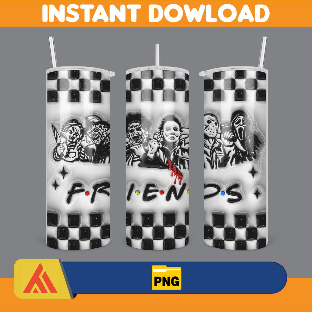 3D Inflated Halloween Season Sublimation Tumbler Design Download PNG, 20 Oz Digital Tumbler Wrap PNG (35).jpg