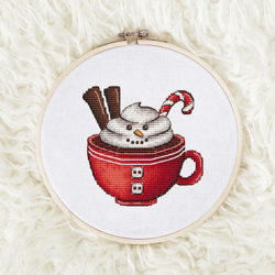 Cup with buttons Cross stitch