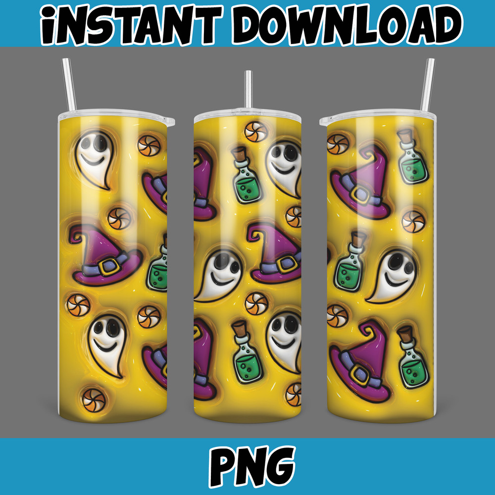 3D Inflated Halloween Season Sublimation Tumbler Design Download PNG, 20 Oz Digital Tumbler Wrap PNG (39).jpg