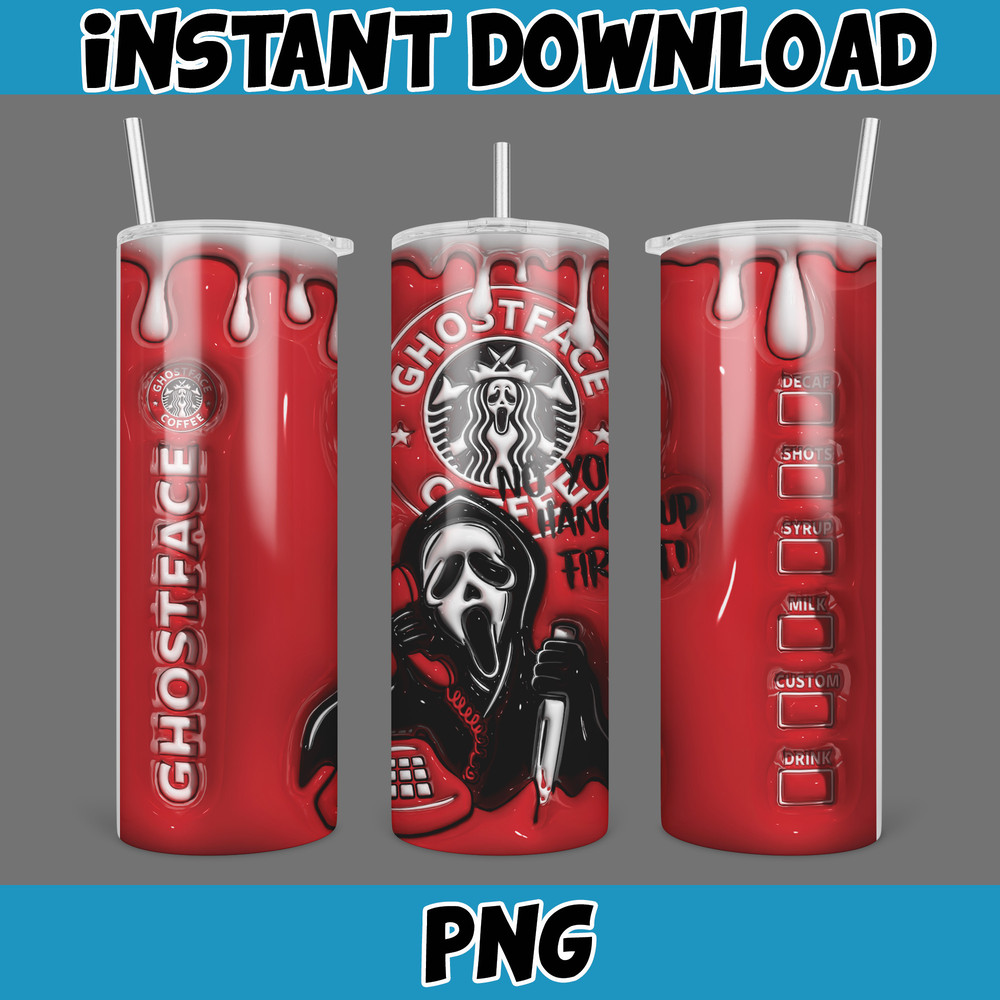 3D Inflated Halloween Season Sublimation Tumbler Design Download PNG, 20 Oz Digital Tumbler Wrap PNG (4).jpg