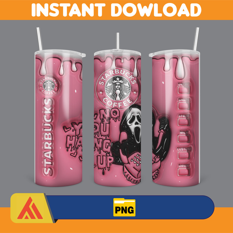 3D Inflated Halloween Season Sublimation Tumbler Design Download PNG, 20 Oz Digital Tumbler Wrap PNG (5).jpg