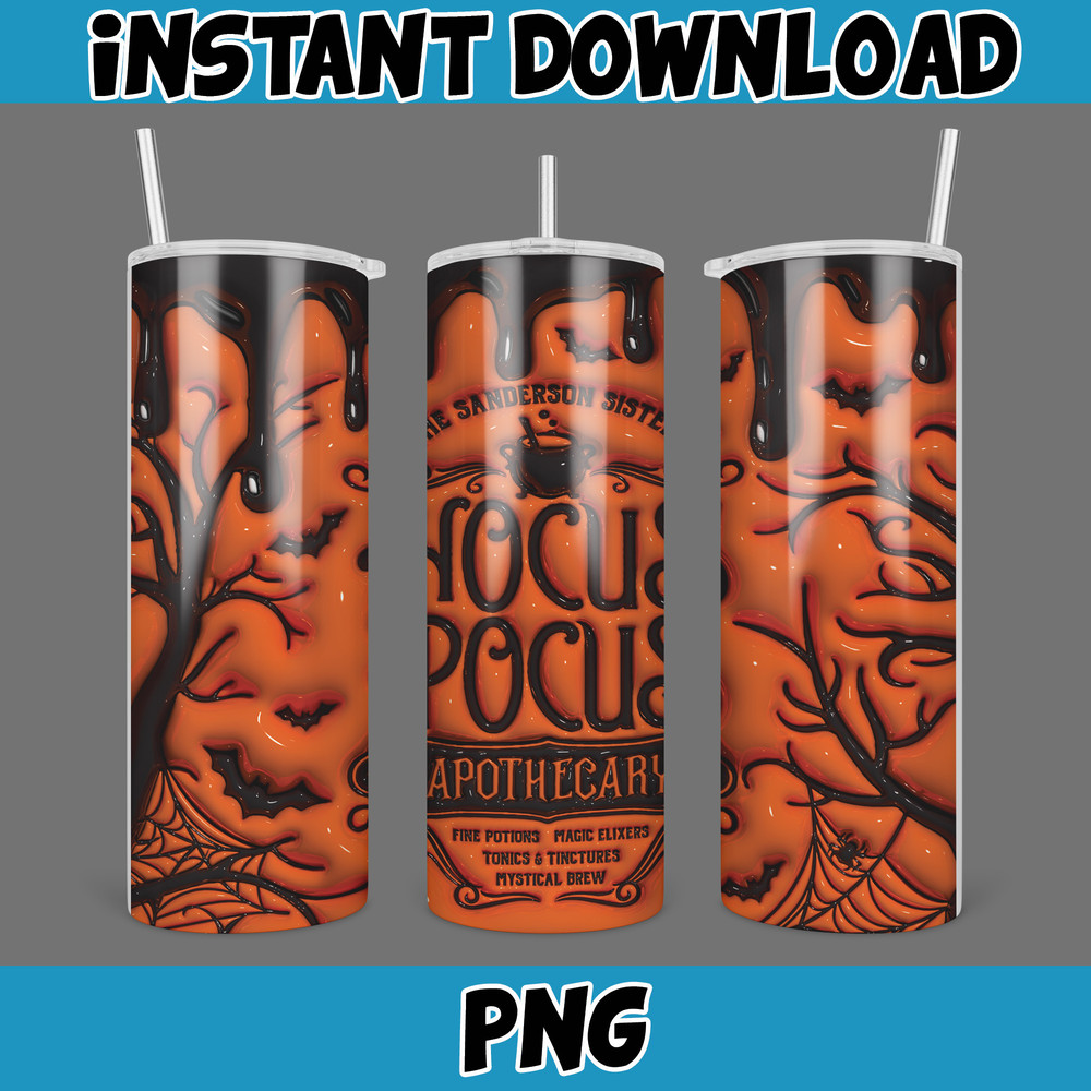 3D Inflated Halloween Season Sublimation Tumbler Design Download PNG, 20 Oz Digital Tumbler Wrap PNG (50).jpg
