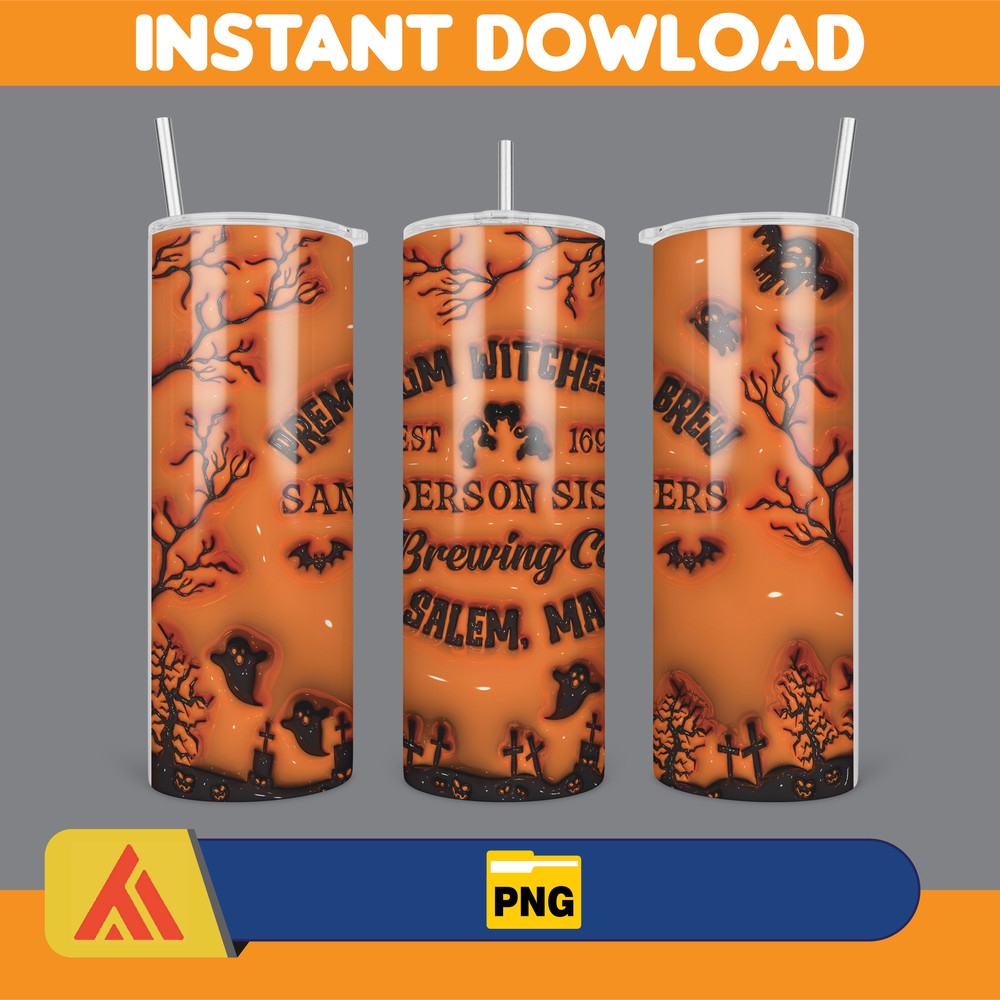 3D Inflated Halloween Season Sublimation Tumbler Design Download PNG, 20 Oz Digital Tumbler Wrap PNG (52).jpg