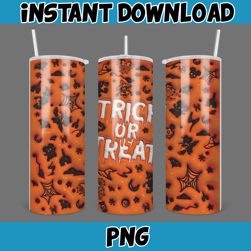 3D Inflated Halloween Season Sublimation Tumbler Design Download PNG, 20 Oz Digital Tumbler Wrap PNG (66).jpg