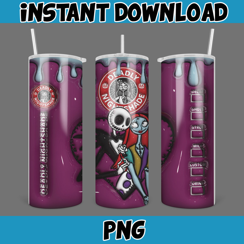 3D Inflated Halloween Season Sublimation Tumbler Design Download PNG, 20 Oz Digital Tumbler Wrap PNG (80).jpg