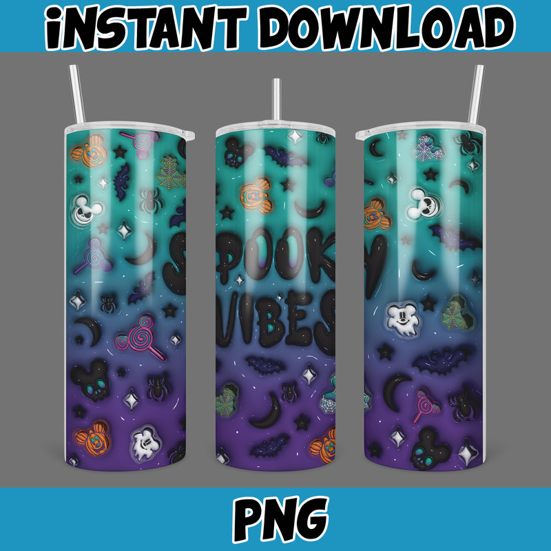 3D Inflated Halloween Season Sublimation Tumbler Design Download PNG, 20 Oz Digital Tumbler Wrap PNG (86).jpg