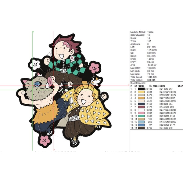 zenitsu Inosuke Tanjiro /Kimetsu no yaiba Anime Design Patt | Inspire ...