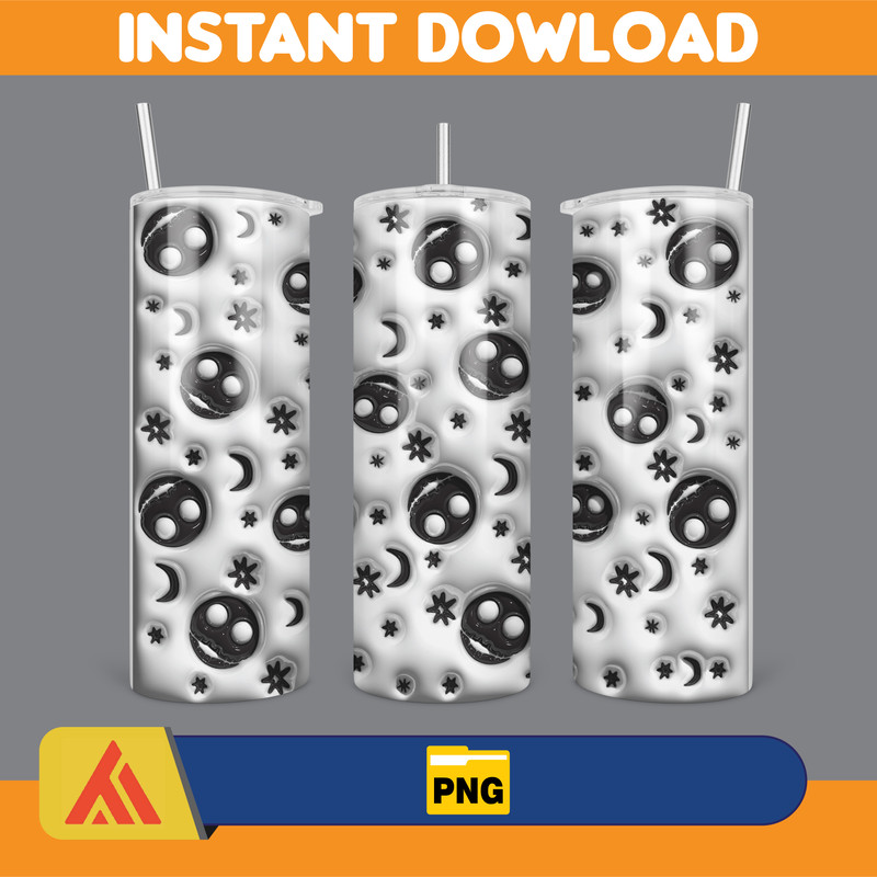 3D Inflated Sublimation Tumbler Design Download PNG, 20 Oz Digital Tumbler Wrap PNG , Instant Download (8).jpg