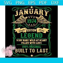 legend born january 1974 svg, birthday svg, 48th birthday svg, january svg, legend
