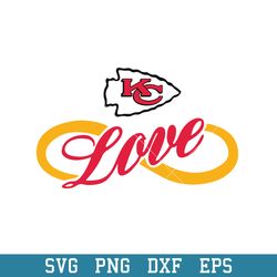 Love Kansas City Chiefs Team Svg, Kansas City Chiefs Svg, NFL Svg, Png Dxf Eps Digital File