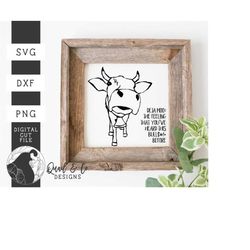 svg files, deja moo svg, cow svg, cow face svg, funny cow svg, farmhouse svg, farm animal svg, cricut, silhouette, cut f