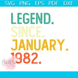 legend since january 1982 svg, birthday svg, 40th birthday svg, hbd svg, 40 years old