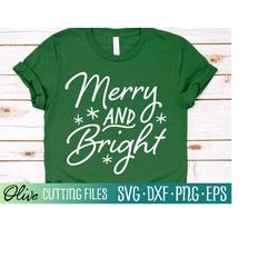 merry and bright svg, christmas svg, holiday svg, merry christmas svg, xmas svg, cameo cricut, cut file, silhouette svg,