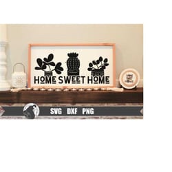 home sweet home svg, houseplant sign svg, cactus svg, home cut file, boho sign design, farmhouse sign svg, cricut design