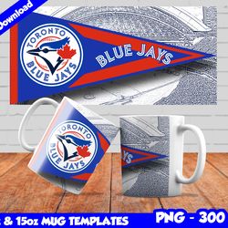 Blue Jays Mug Design Png, Sublimate Mug Template, Blue Jays Mug Wrap, Sublimate Baseball Design Png, Instant Download