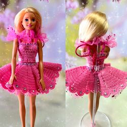 Crochet pink shorts Barbies dress