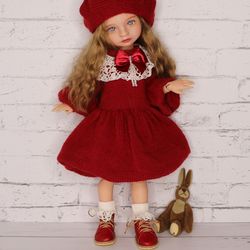 Red knitted dress for Paola Reina