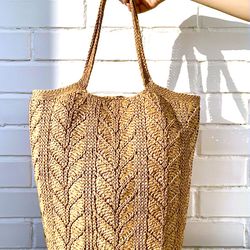 Crochet Tote Bag, Crochet pattern bag, Raffia bag, Beach bag, Shopping bag, Download Tutorial PDF VIDEO
