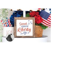 sweet land of liberty svg, 4th of july svg, patriotic quote, america svg, usa cut file, farmhouse sign svg, cricut files