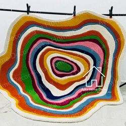 ayka irregular multi color hand tufted woolen rug handmade rug for hall & bedroom area rug customize size available