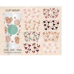 Christmas Mouse Ears Cup Wrap Svg, Christmas Full Wrap Bundle, Mouse Ears Svg, Venti Cold Cup 24oz, Coffee Wrap, File Fo