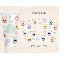 Easter Cup Wrap Svg, Easter Bunny Full Wrap, Smiley Cup Wrap, Venti Cold Cup 24oz, Coffee Wrap, Files For Cricut, Full W