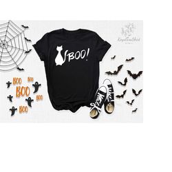 boo shirt, cat shirt, halloween cat shirt, halloween shirt, halloween boo shirt, halloween shirt, halloween party shirt,