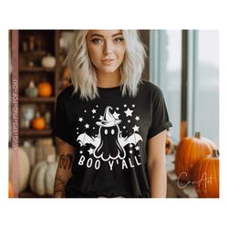 boo y'all svg png, boo svg, cute ghost svg, halloween svg shirt design cut file for cricut, silhouette eps dxf pdf vinly