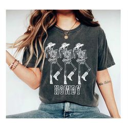 howdy cowboy tee, skeleton cowboy tee, dancing skeleton tee, boho tee, vintage inspired cotton t-shirt, unisex tee, cowg