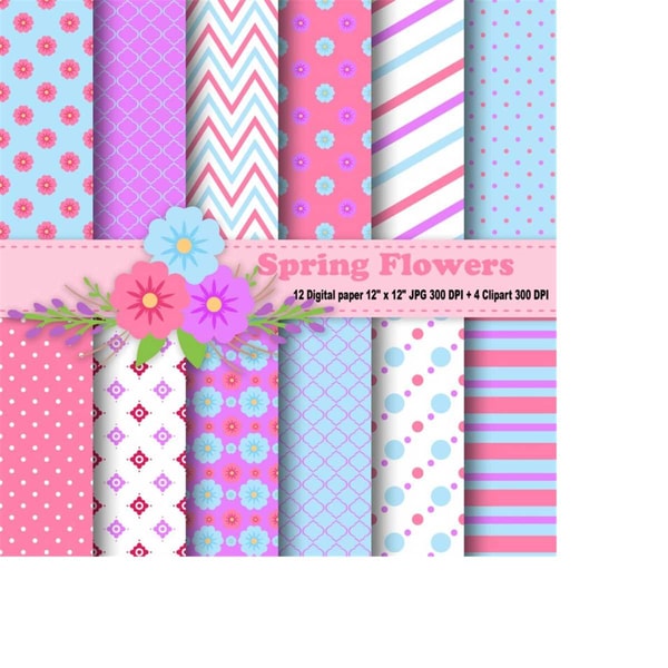 Flower Digital Paper, Flower Clipart, Floral Digital Paper, | Inspire ... Flower Digital Paper, Flower Clipart, Floral Digital Paper, | Inspire ...