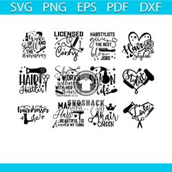 hairdresser svg bundle, trending svg, hairstylist svg, comb svg, scissors svg, funny hairdresser