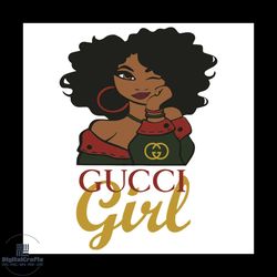 gucci girl svg, trending svg, gucci svg, gucci black girl svg, black girl svg, girl love gucci svg, gucci logo svg, gucc