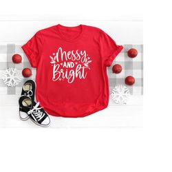 merry and bright christmas shirt, merry and bright, christmas family shirt, holiday shirt for women, matching christmas
