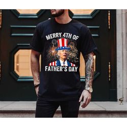 merry 4th of father's day shirt, usa flag patriotic daddy shirt, 4th of july father's day gift tee, matching daddy gift