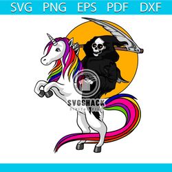 grim reaper riding unicorn svg, trending svg, unicorn svg, reaper svg, funny meme svg