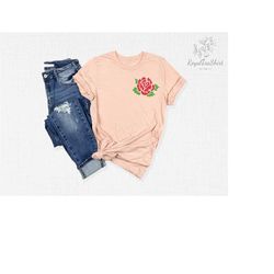 pocket size rose t-shirt, latina t-shirt, girl power outfit, feminist tee, latina woman gift, mexican women empowerment,