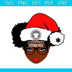 black afro woman christmas svg, christmas svg, african american christmas svg