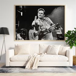 Johnny Cash Canvas - Vintage Photo Print - Music Wall Decor - Iconic Wall Art - Wrapped Canvas - Framed - Hanging - Prin