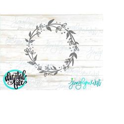 flowers and laurel leaf wreath svg laurel heart svg digital file leaf flowers wreath dxf laurel leaf wreath wreath weddi