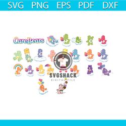 care bears bundle svg, trending svg, 80's cartoon svg, elena kucharik svg, multicolored bears