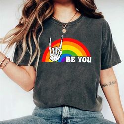 be you skeleton rainbow shirt, rainbow be you shirt, lgbt shirt, lgbt shirt for gift,pride gift, pride celebration shirt