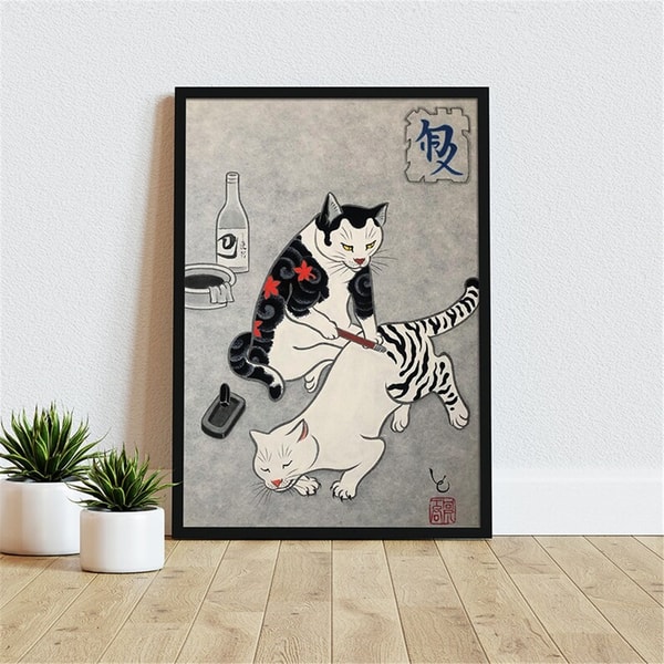Japanese Cat Framed Art Japanese Cat Art Print Cat Wall Inspire japanese-cat-framed-art-japanese-cat-art-print-cat-wall-inspire