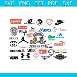 mega fashion brand bundle svg, trending svg, fashion svg, gucci svg, nike svg, reebok svg