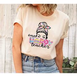 one hoppy teacher, bunny teacher shirt, teacher easter gift, custom teacher shirt, cute easter shirt teacher, bunny teac