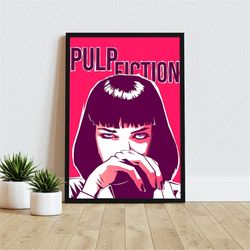 pulp fiction mia wallace poster, mia wallace canvas wall art, movie poster, modern trendy wall art, movie posters, gift